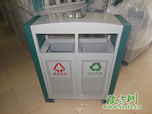 戶外環(huán)保，首選欣方圳戶外沖孔全鋼垃圾桶